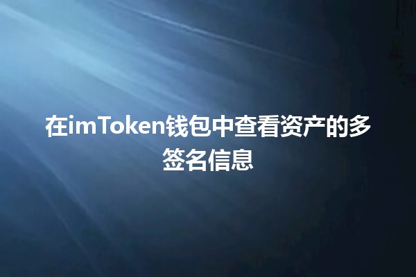 在imToken钱包中查看资产的多签名信息 🔒💰