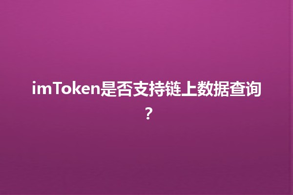 imToken是否支持链上数据查询？🔍