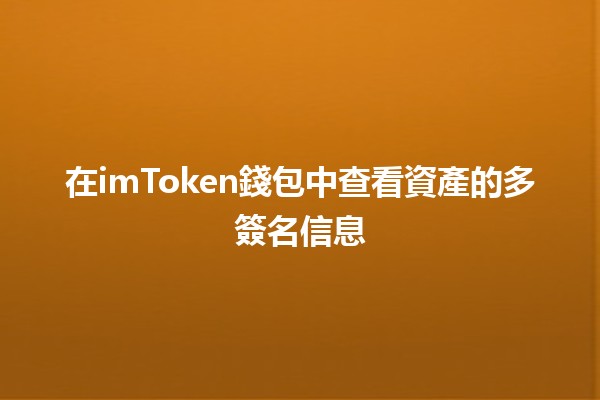 在imToken錢包中查看資產的多簽名信息🔍💰